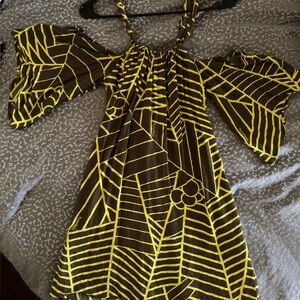 Manuhealii Vibrant Brown and Yellow Top